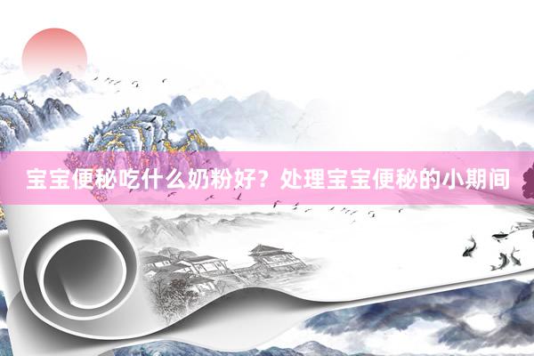 宝宝便秘吃什么奶粉好？处理宝宝便秘的小期间