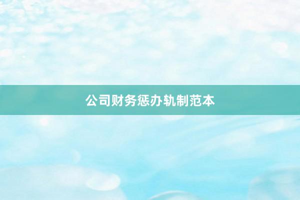 公司财务惩办轨制范本