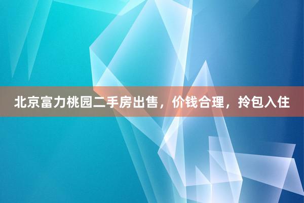 北京富力桃园二手房出售，价钱合理，拎包入住